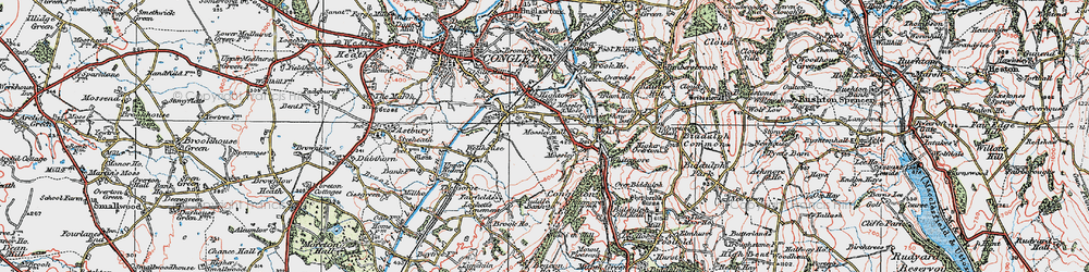 Old map of Mossley in 1923