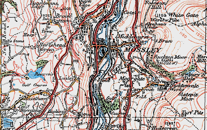 Old map of Mossley in 1924