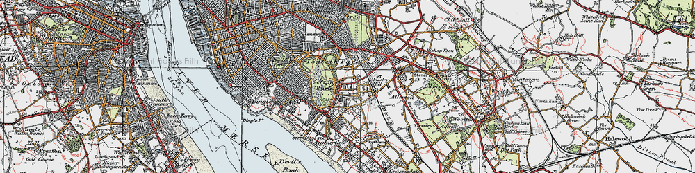 Old map of Mossley Hill in 1923