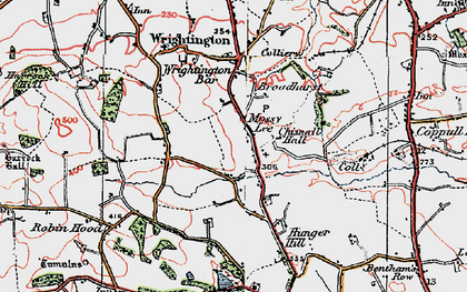 Old map of Mossy Lea in 1924