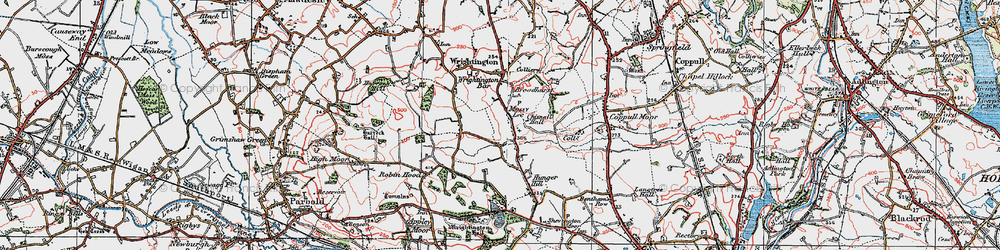 Old map of Mossy Lea in 1924