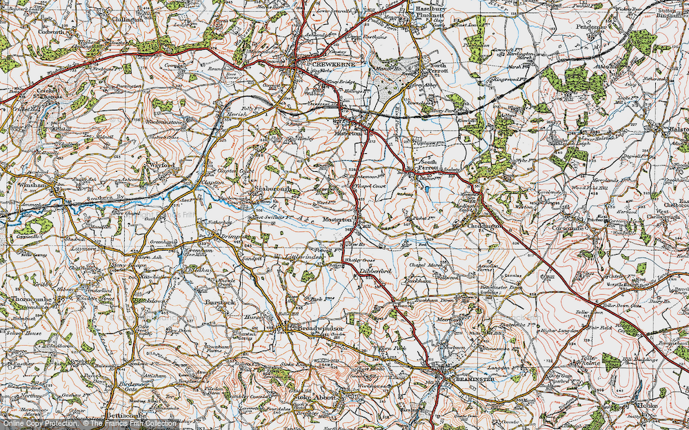 Old Map of Mosterton, 1919 in 1919