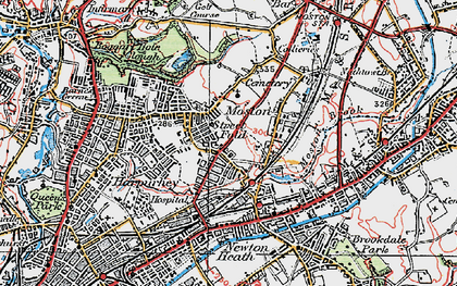 Old map of Moston in 1924