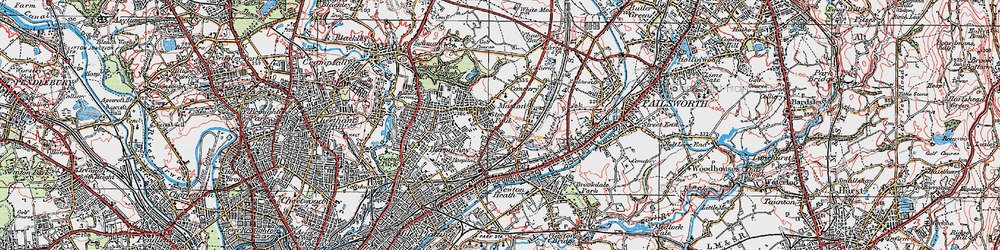 Old map of Moston in 1924