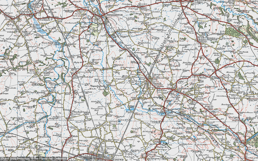 Old Map of Moston Green, 1923 in 1923