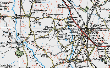 Old map of Moston Green in 1923