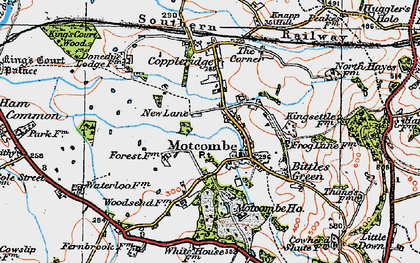 Old map of Motcombe in 1919