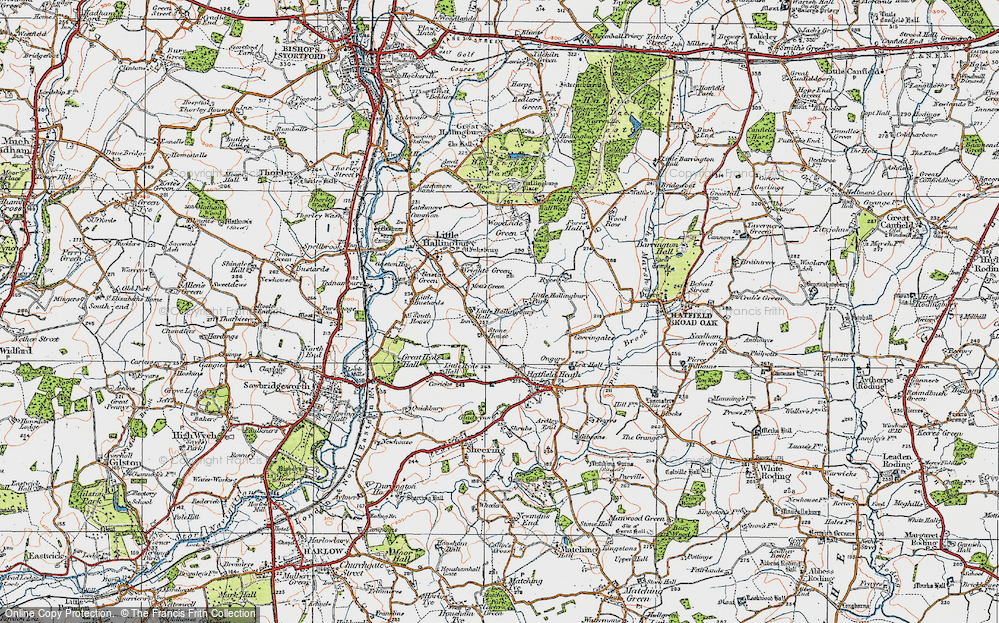 Old Map of Mott's Green, 1919 in 1919