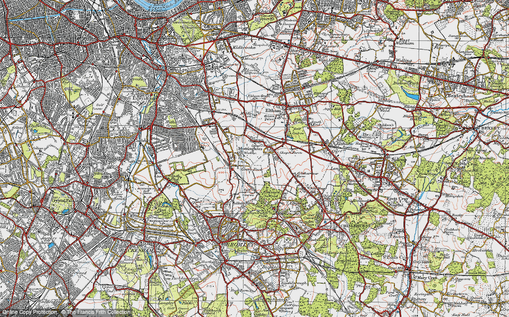 Old Map of Mottingham, 1920 in 1920