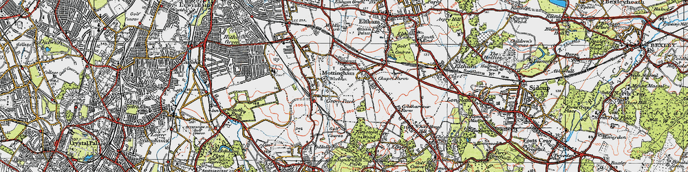 Old map of Mottingham in 1920