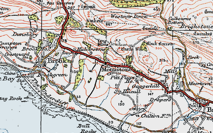 Old map of Mottistone in 1919