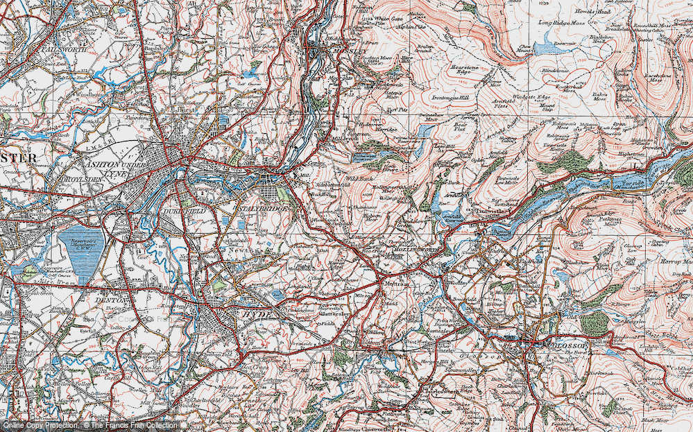 Old Map of Mottram Rise, 1924 in 1924