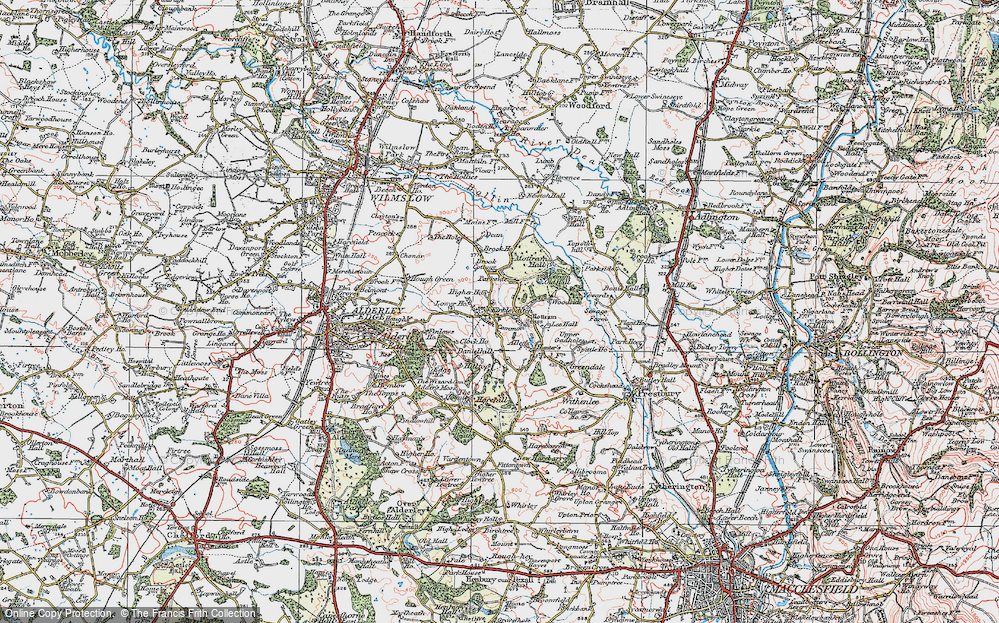 Old Map of Historic Map covering Adder's Moss in 1923