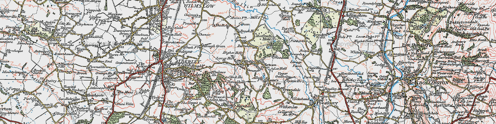 Old map of Adder's Moss in 1923
