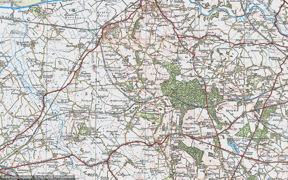 Old Map of Mouldsworth, 1923 in 1923