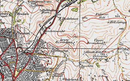 Old map of Moulsecomb in 1920