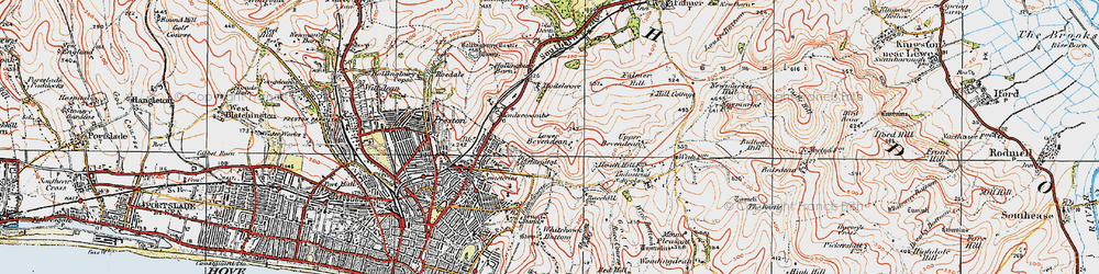 Old map of Moulsecomb in 1920