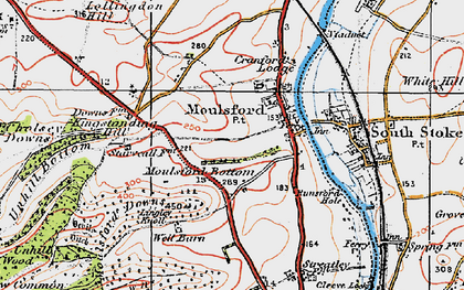 Old map of Moulsford in 1919