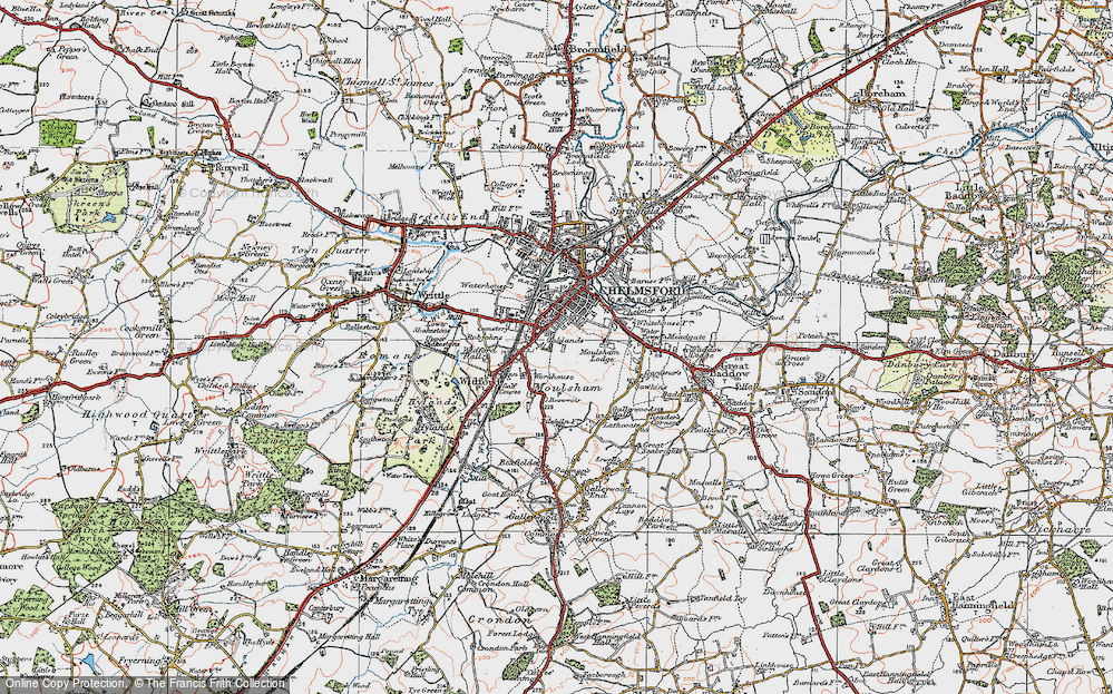Old Map of Moulsham, 1920 in 1920