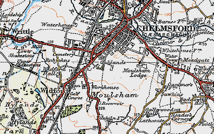 Old map of Moulsham in 1920