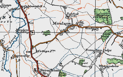 Old map of Moulsoe in 1919