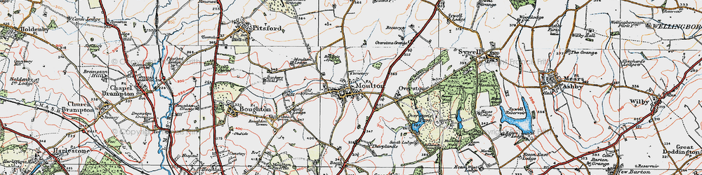 Old map of Moulton in 1919