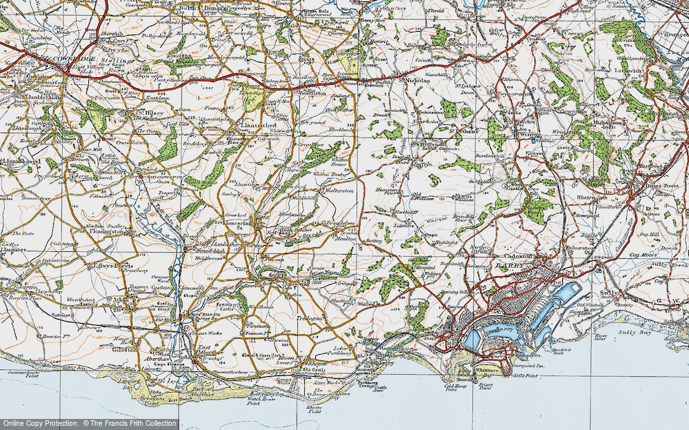 Old Map of Moulton, 1922 in 1922
