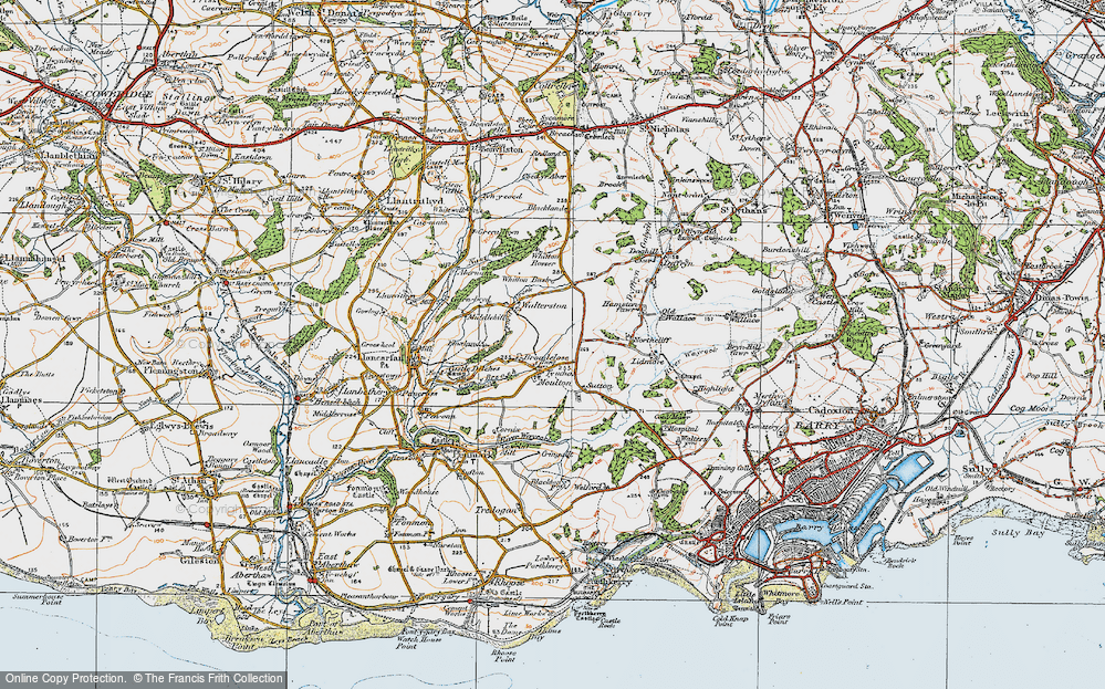 Historic Ordnance Survey Map of Moulton, 1922