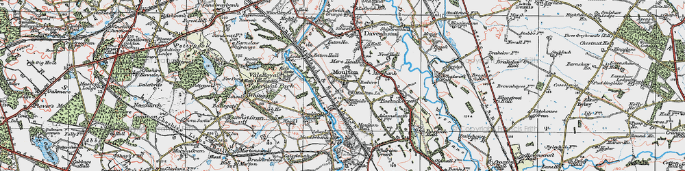 Old map of Moulton in 1923