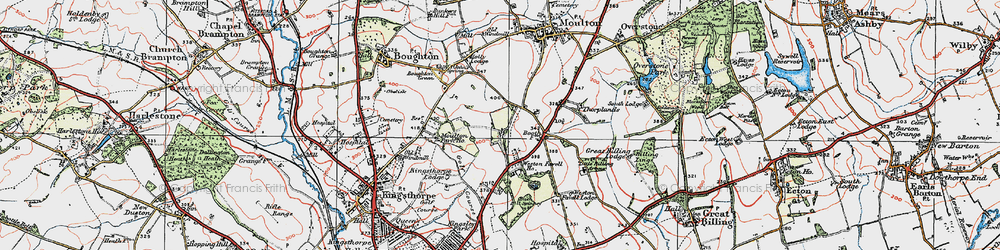 Old map of Moulton Park in 1919