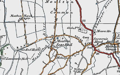 Old map of Moulton Seas End in 1922