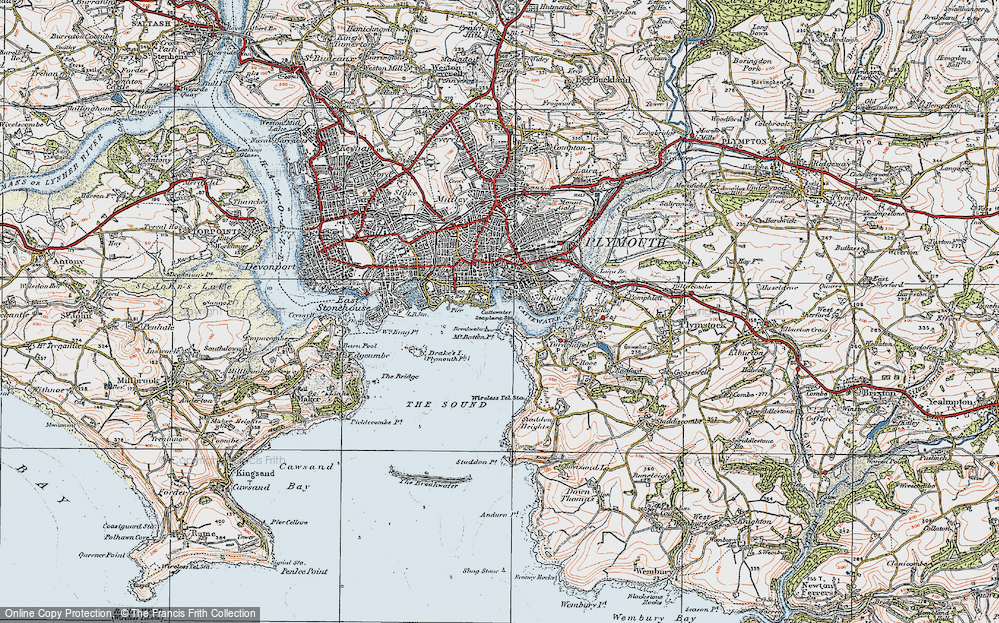 Old Map of Mount Batten, 1919 in 1919