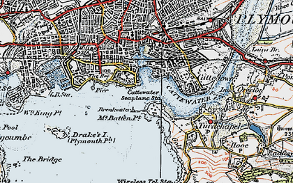 Old map of Mount Batten in 1919