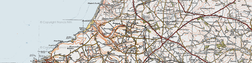 Old map of Mount Hawke in 1919