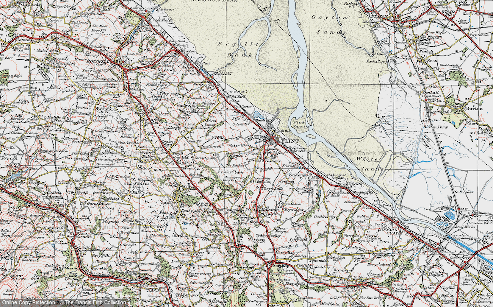 Old Map of Historic Map covering Maes-gwyn-mawr in 1924