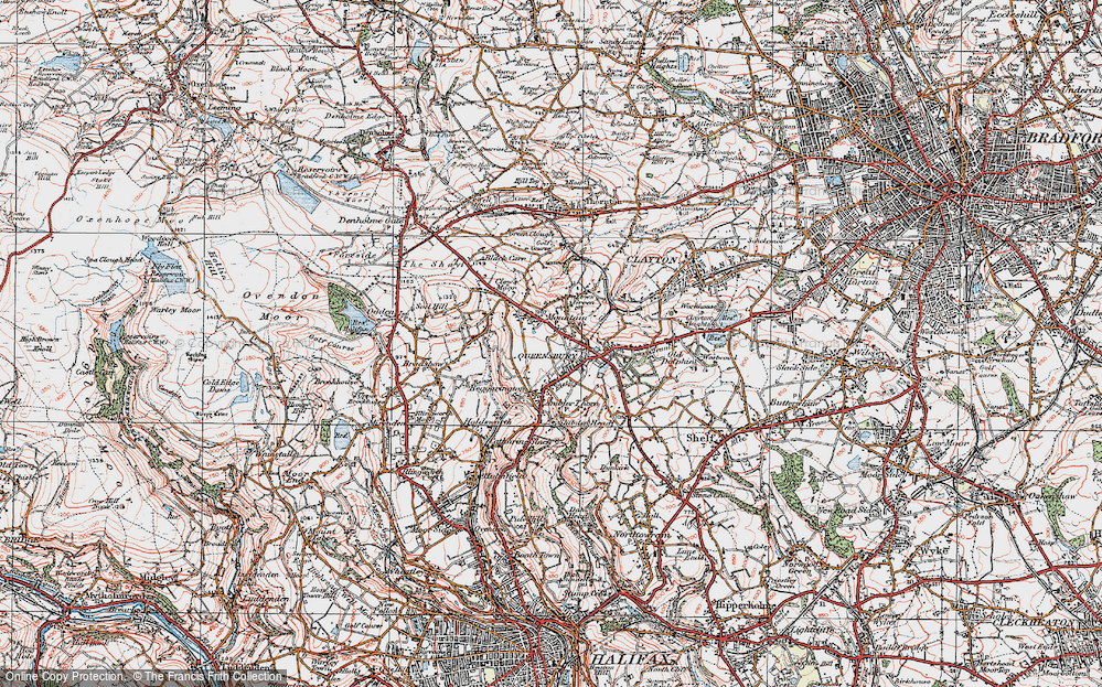 Old Map of Mountain, 1925 in 1925