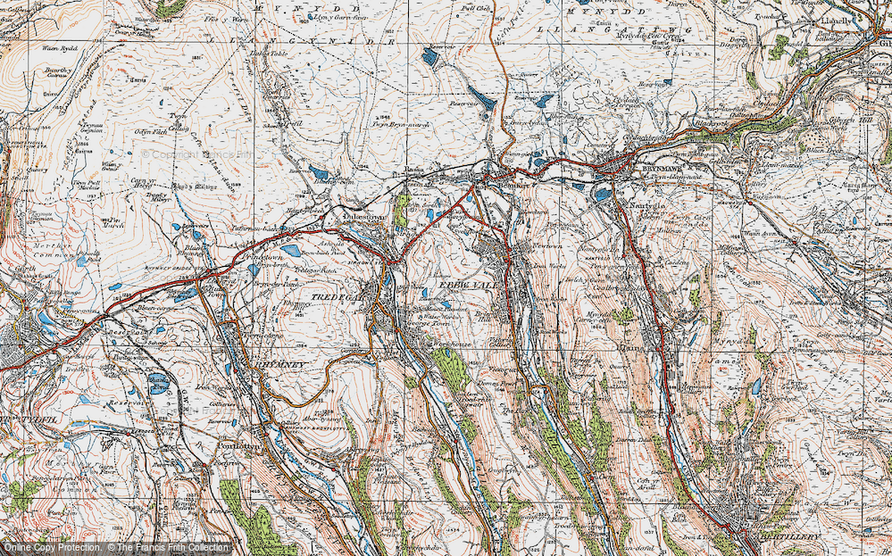 Old Map of Mountain Air, 1919 in 1919
