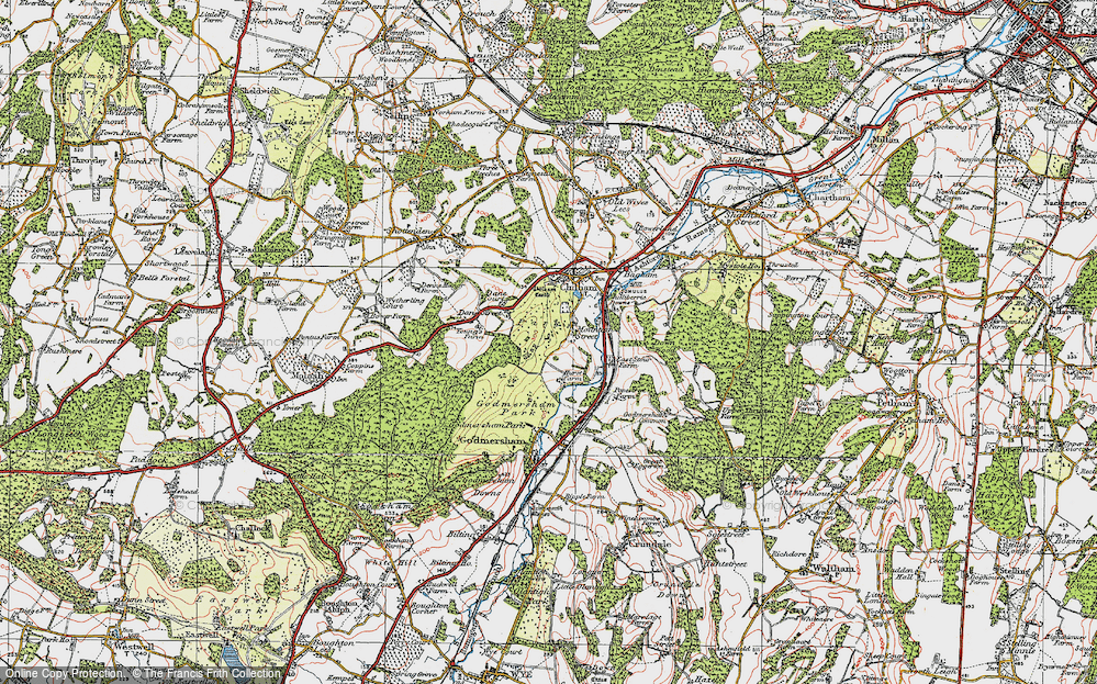 Old Map of Mountain Street, 1921 in 1921