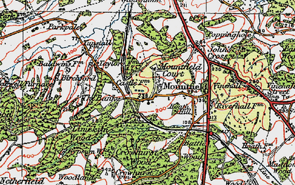 Old map of Mountfield in 1921