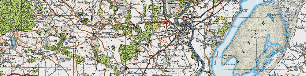 Old map of Mounton in 1919