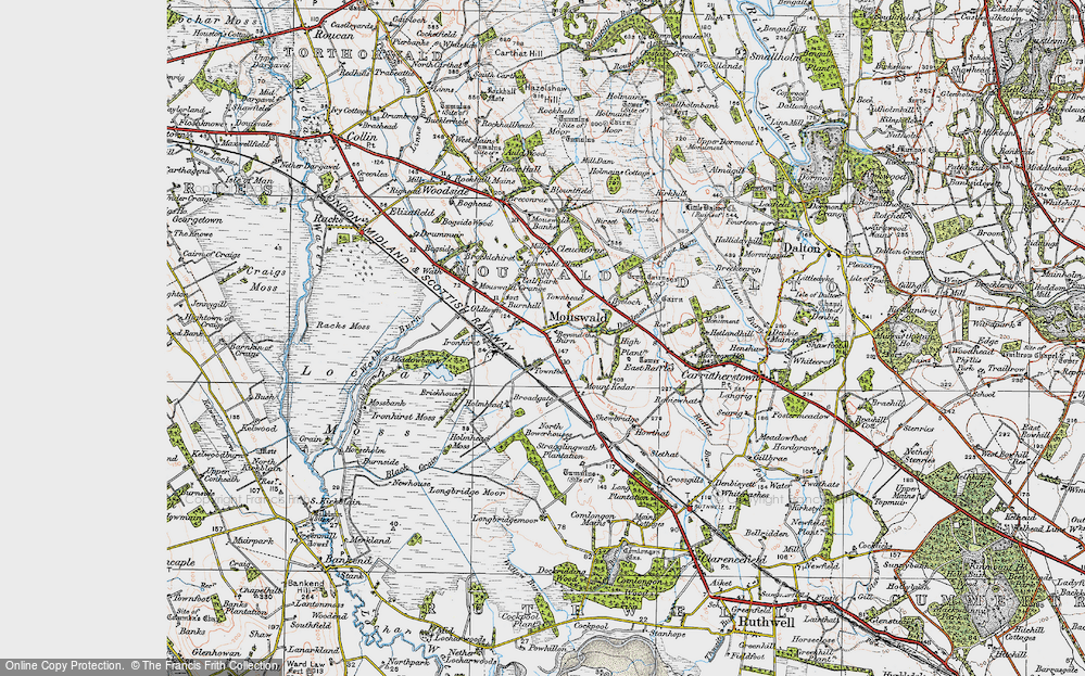 Old Map of Historic Map covering Beyond-the-Burn in 1925