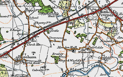 Old map of Brakey Wood in 1921