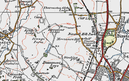 Old map of Mowmacre Hill in 1921
