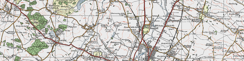Old map of Mowmacre Hill in 1921