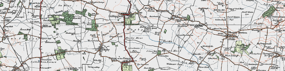 Old map of Moxby in 1924