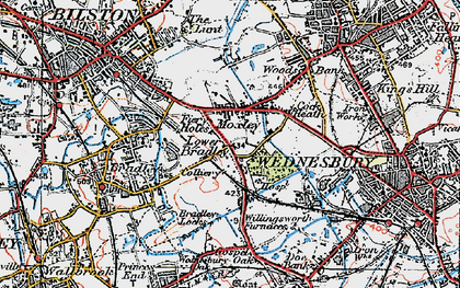 Old map of Moxley in 1921