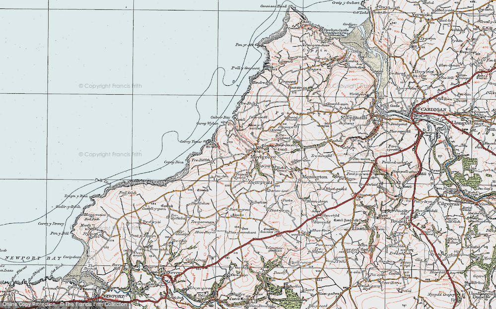 Old Map of Moylgrove, 1923 in 1923