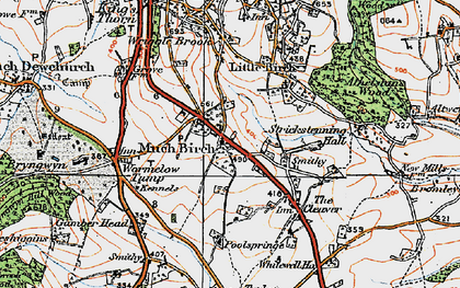 Old map of Much Birch in 1919