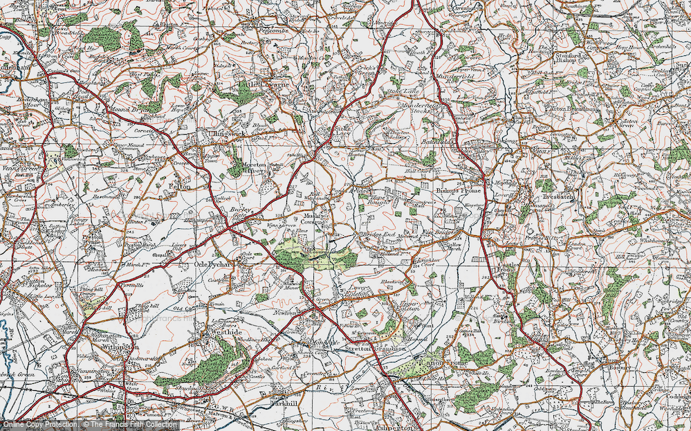 Old Map of Much Cowarne, 1920 in 1920