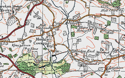 Old map of Much Cowarne in 1920